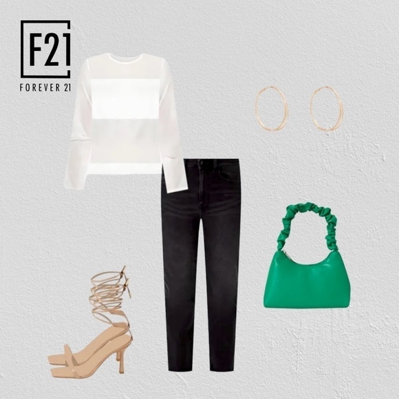 FOREVER 21 Faux Leather Ruched-Strap GREEN Color-Pop Handbag/Purse/Bag NWT - Picture 5 of 12